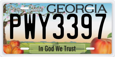 GA license plate PWY3397