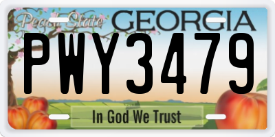 GA license plate PWY3479
