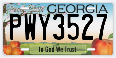 GA license plate PWY3527