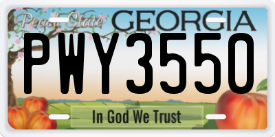 GA license plate PWY3550