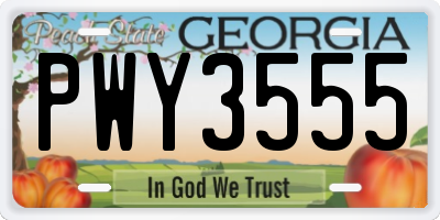 GA license plate PWY3555