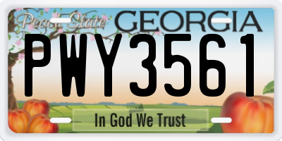 GA license plate PWY3561