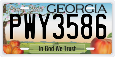 GA license plate PWY3586
