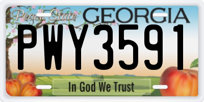 GA license plate PWY3591