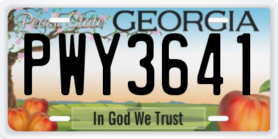 GA license plate PWY3641