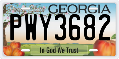 GA license plate PWY3682