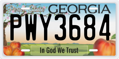 GA license plate PWY3684