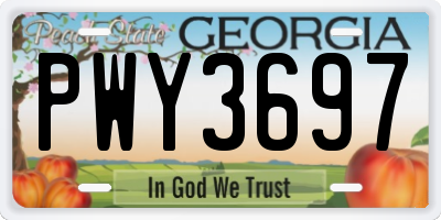 GA license plate PWY3697