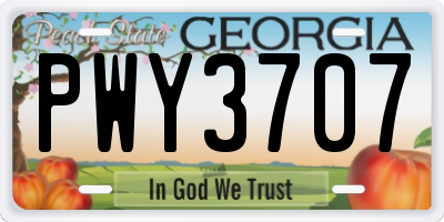 GA license plate PWY3707
