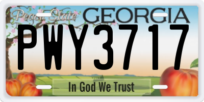 GA license plate PWY3717