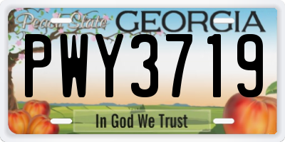 GA license plate PWY3719