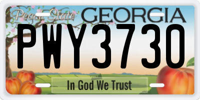 GA license plate PWY3730
