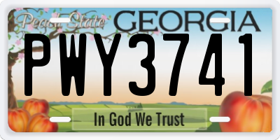 GA license plate PWY3741