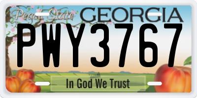 GA license plate PWY3767