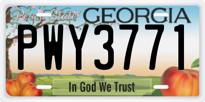 GA license plate PWY3771