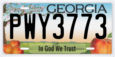 GA license plate PWY3773