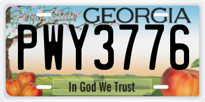 GA license plate PWY3776