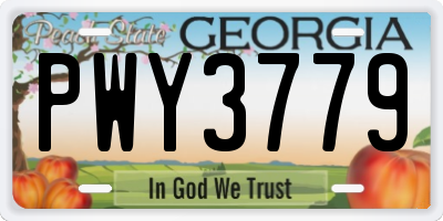 GA license plate PWY3779