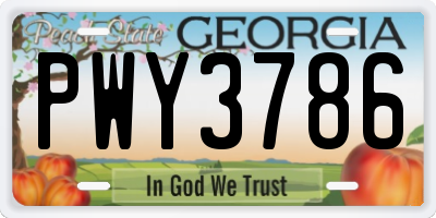 GA license plate PWY3786
