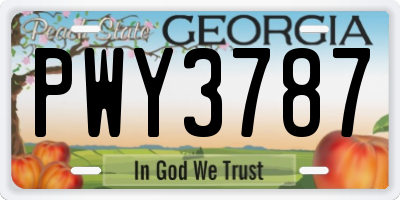 GA license plate PWY3787