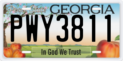 GA license plate PWY3811