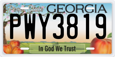 GA license plate PWY3819