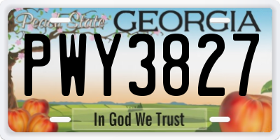 GA license plate PWY3827