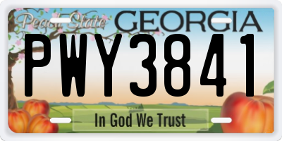 GA license plate PWY3841