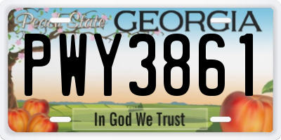 GA license plate PWY3861