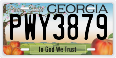 GA license plate PWY3879