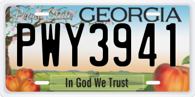 GA license plate PWY3941