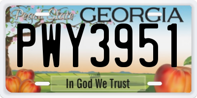 GA license plate PWY3951