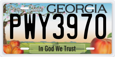 GA license plate PWY3970
