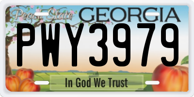 GA license plate PWY3979