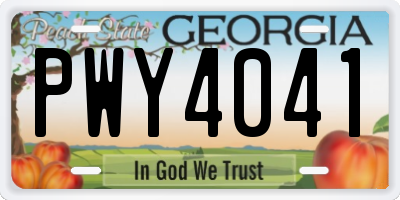 GA license plate PWY4041