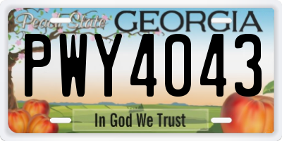 GA license plate PWY4043