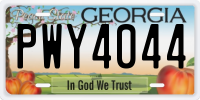 GA license plate PWY4044
