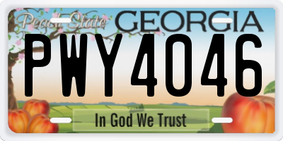 GA license plate PWY4046
