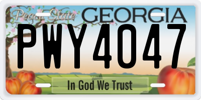 GA license plate PWY4047