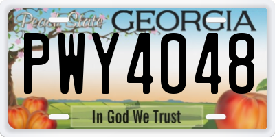 GA license plate PWY4048