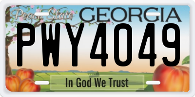 GA license plate PWY4049