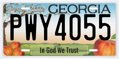 GA license plate PWY4055