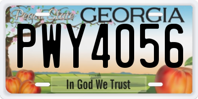 GA license plate PWY4056