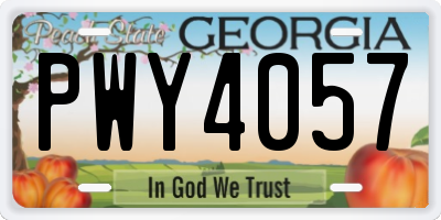 GA license plate PWY4057
