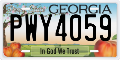 GA license plate PWY4059