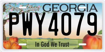 GA license plate PWY4079