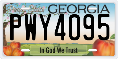 GA license plate PWY4095