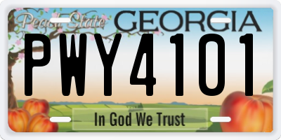 GA license plate PWY4101