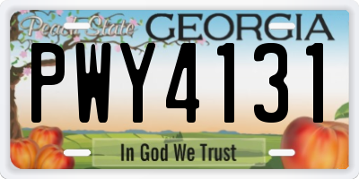 GA license plate PWY4131