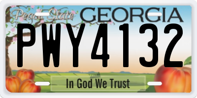 GA license plate PWY4132